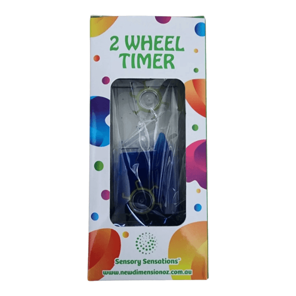 blue 2 wheel timer in box-fun fidgets