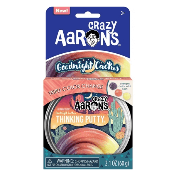 Crazy Aaron's Thinking Putty-Goodnight Cactus-4 Inch Tin Crazy Aaron's Thinking Putty-Goodnight Cactus-4 Inch Tin