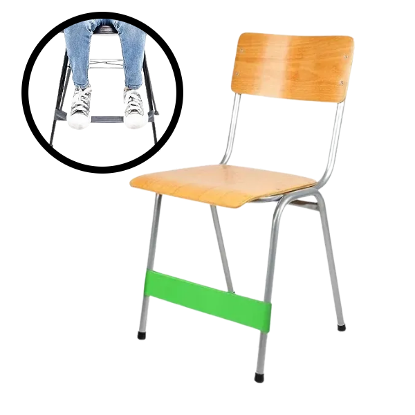 chair with a green fidget chair band in use-fun fidgets