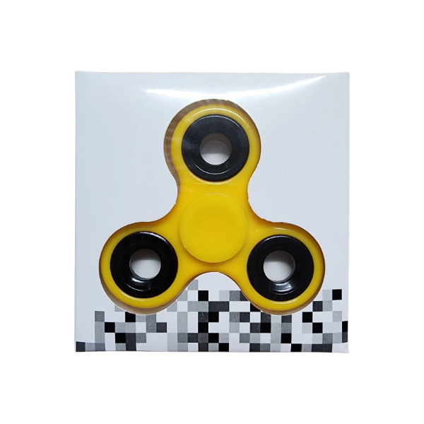 yellow fidget spinner in box-fun fidgets