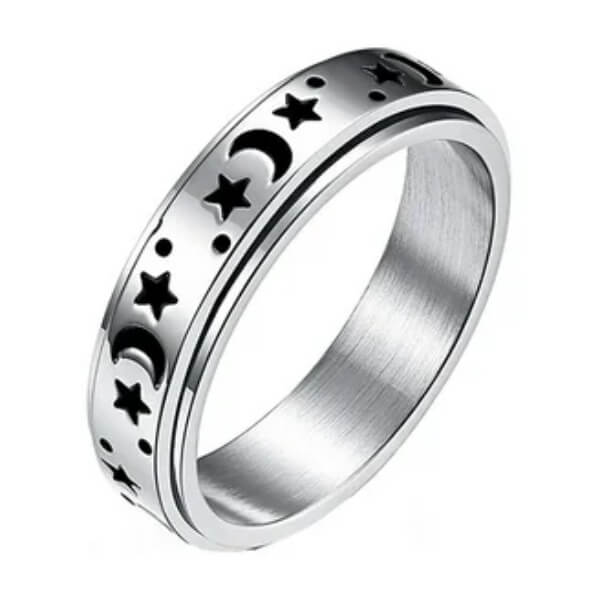 Spinning Fidget Ring-Moon and Stars Spinning Fidget Ring-Moon and Stars