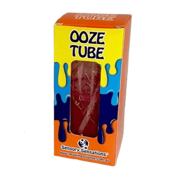 blue and a red medium ooze tube-fun fidgets