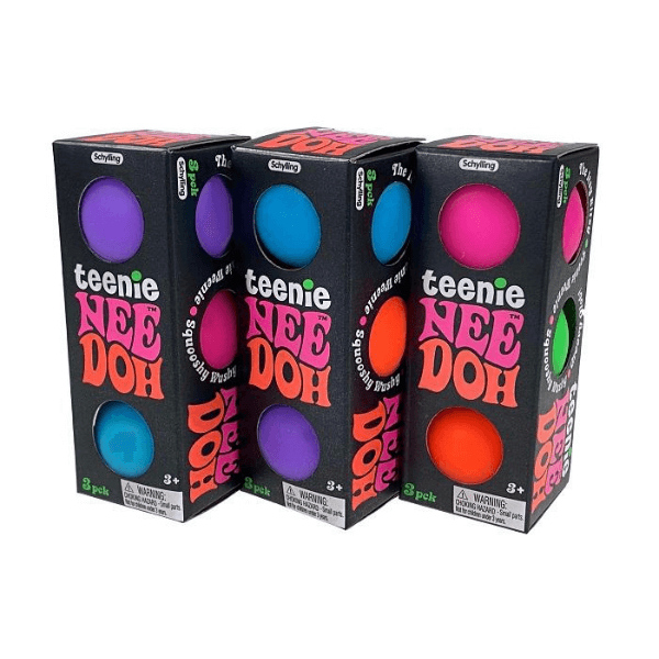 3pk of teenie nee doh in box and 3 out of box-fun fidgets