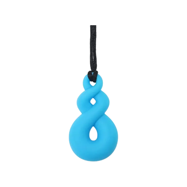 blue pendant chew necklace-fun fidgets
