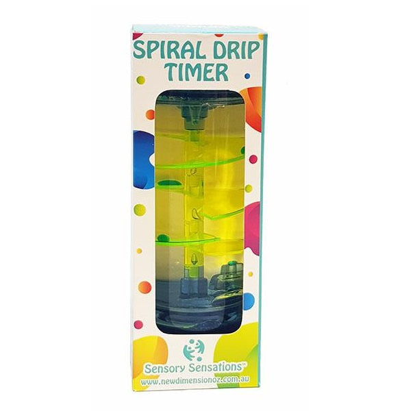blue spiral drip timer in box-fun fidgets