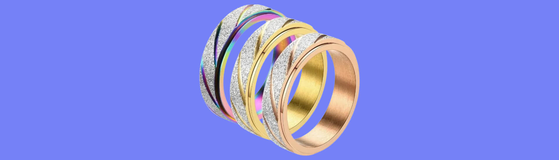 adhd fidget rings on a purple background-fun fidgets