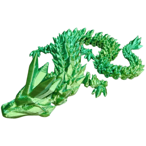 green 3d printed articulated dragon-fun fidgets