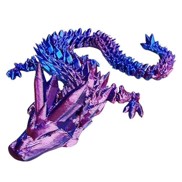 purple 3d printed articulated dragon-fun fidgets