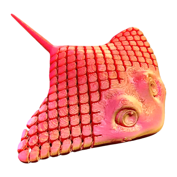 pink 3D Printed Articulated Stingray-fun fidgets