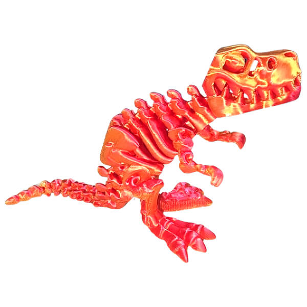 orange 3d printed t-rex fidget-fun fidgets
