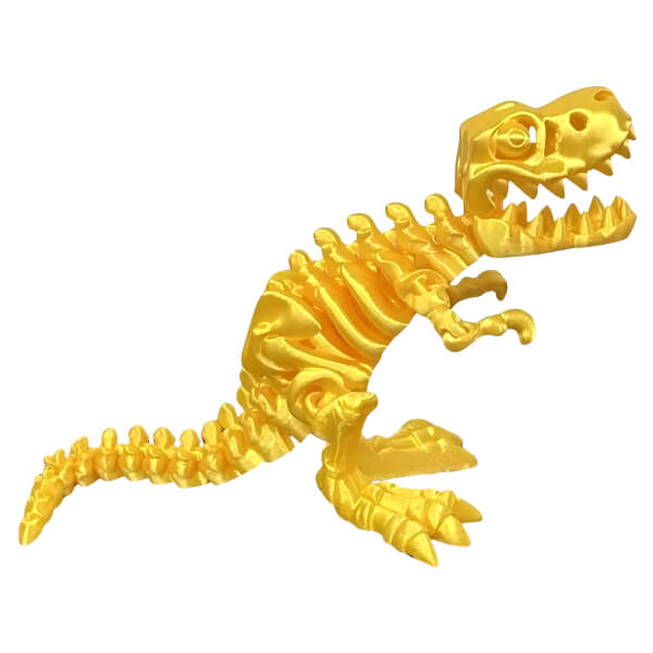 yellow 3d printed t-rex fidget-fun fidgets