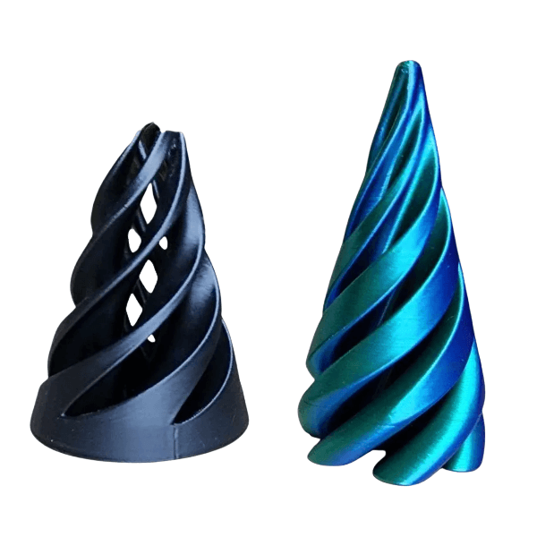 3D Printed Spiral Fidget shown in 2 pieces fully un-spiralled-fun fidgets