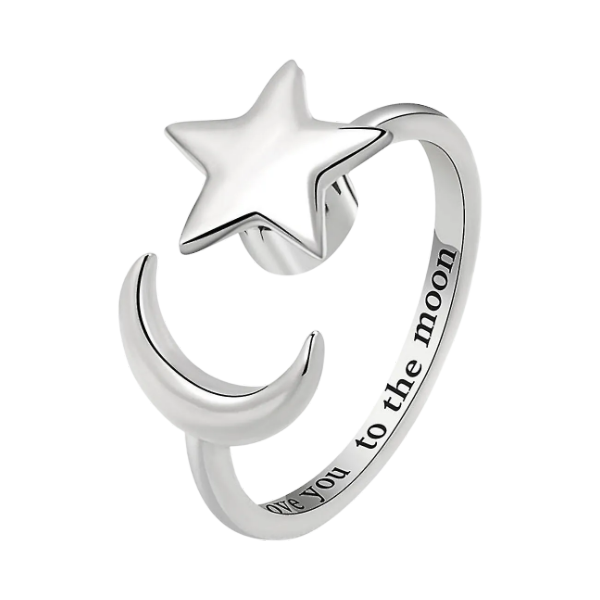 Fidget Ring-Moon and Star