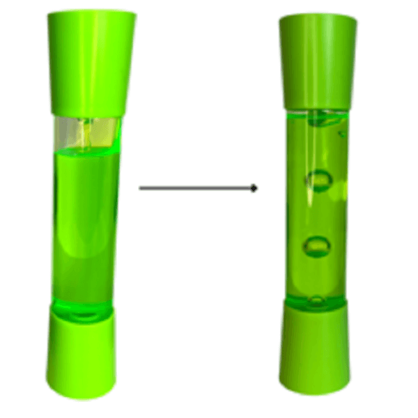 green relaxing bubble tube showing the bubbles-fun fidgets