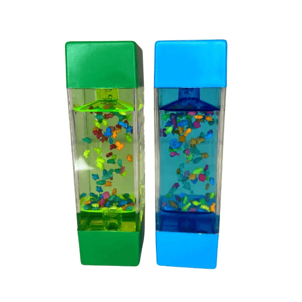 a green and a blue sensory sensations aquarium timer-fun fidgets