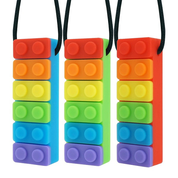 rainbow brick chew necklace-fun fidgets