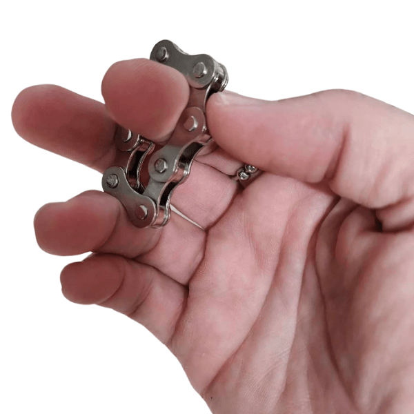 chain link fidget looped around a finger-fun fidgets
