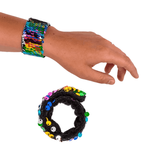 colour flip sequin snap band on wrist-fun fidgets