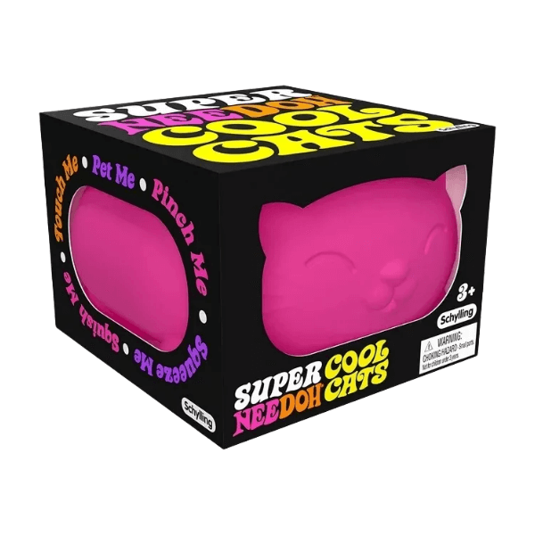 pink nee doh cool cat in box-fun fidgets