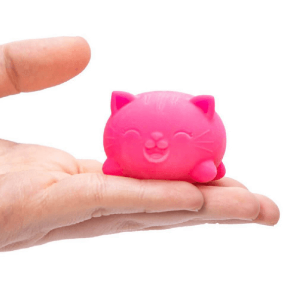 pink cool cat on a hand to show size-fun fidgets