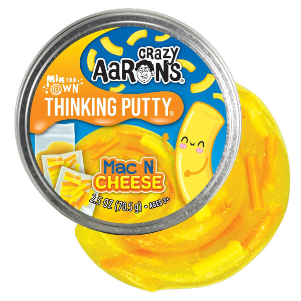 Crazy Aaron's Thinking Putty-Mac N Cheese-4 Inch Tin