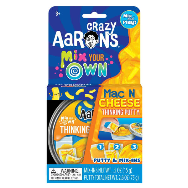 Crazy Aaron's Thinking Putty-Mac N Cheese-4 Inch Tin