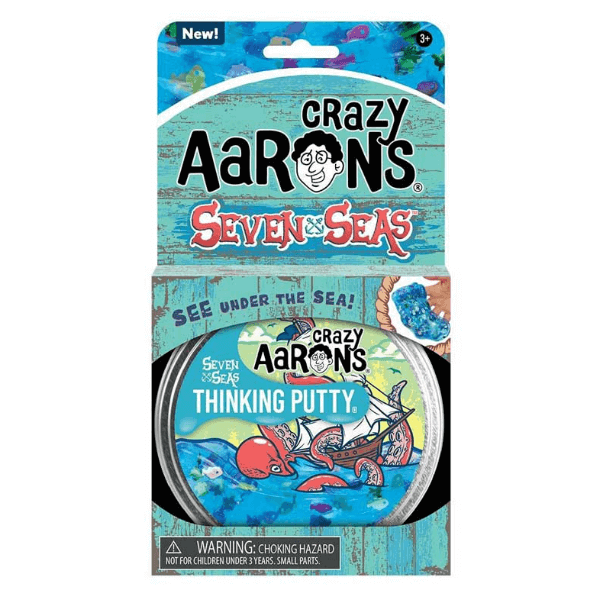 Crazy Aaron&#39;s Thinking Putty-Seven Seas-4 Inch Tin in packaging-fun fidgets