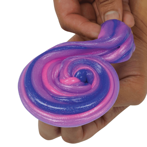 Crazy Aaron&#39;s Thinking Putty-Intergalactic-4 Inch Tin shown in a coil n a hand-fun fidgets