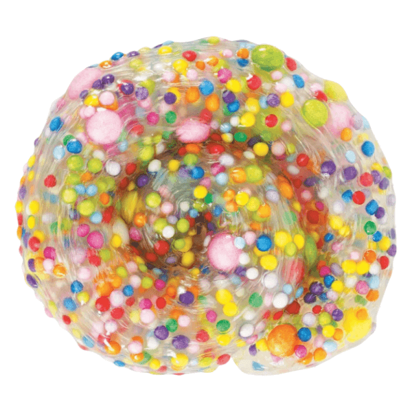 Crazy Aaron&#39;s Thinking Putty-Poke&#39;n Dots shown in a swirl out of the tin-fun fidgets