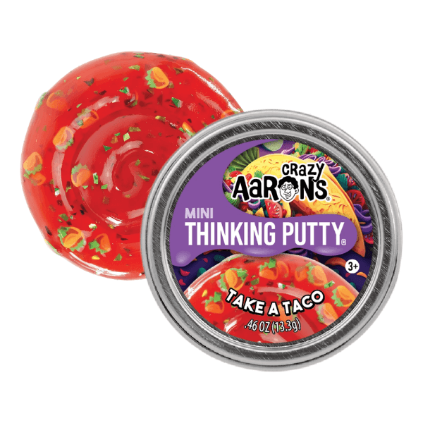 Crazy Aaron&#39;s Thinking Putty-Star Trends 2 Inch Tin-take a taco-fun fidgets