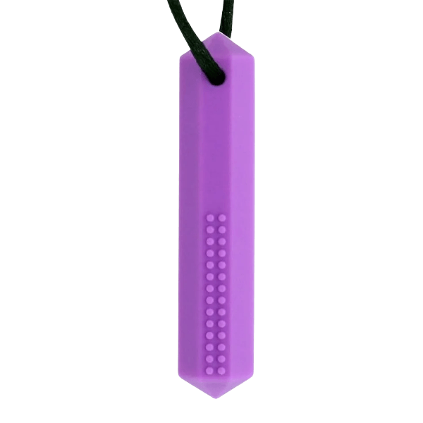 purple crystal chew necklace-fun fidgets