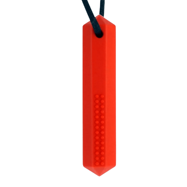red crystal chew necklace-fun fidgets