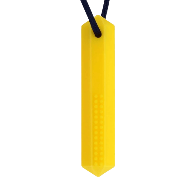 yellow crystal chew necklace-fun fidgets