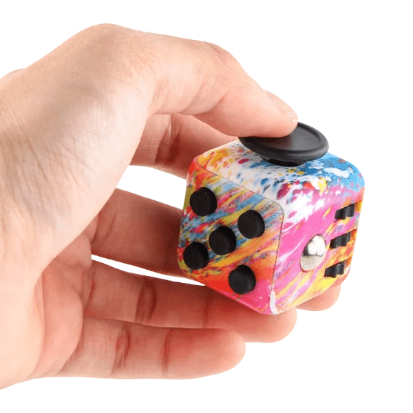 Cube Fidget-Prints-paint splash being held-fun fidgets