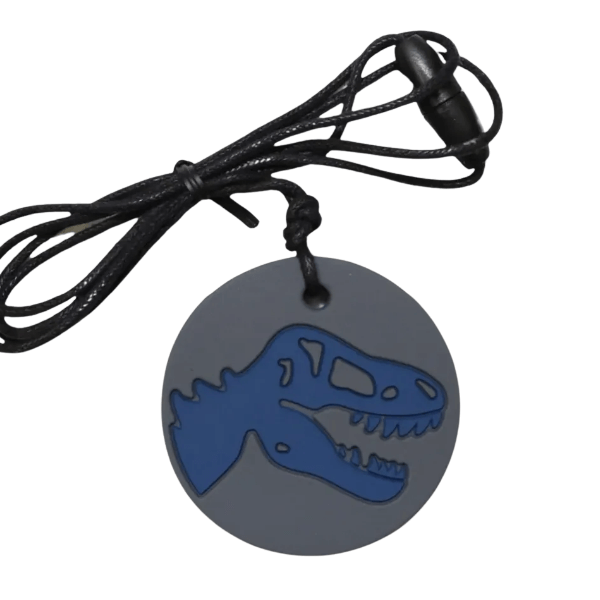 grey Dino Pendant Chew Necklace-fun fidgets