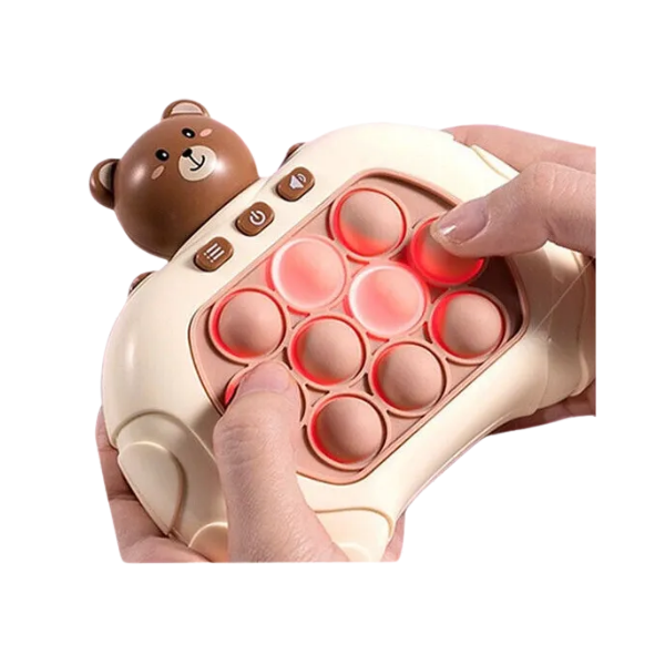 brown bear Electronic Speed Pop It Game being played-fun fidgets