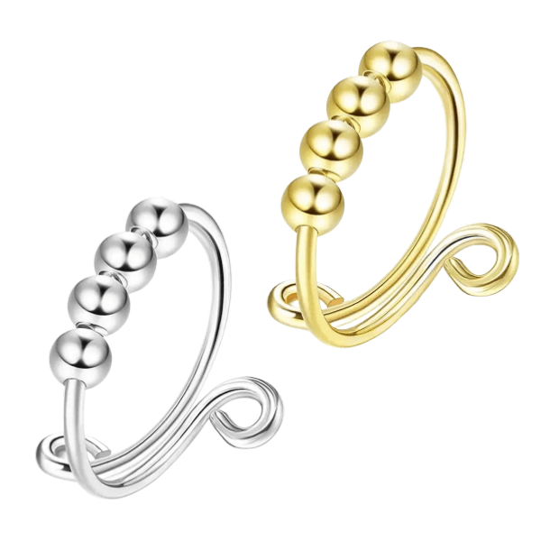 Fidget Ring-4 Bead Scroll