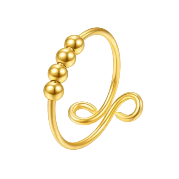 gold 4 bead scroll fidget rings-fun fidgets
