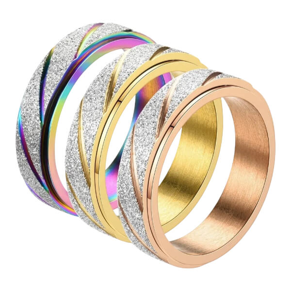 Frosted Spinning Fidget Ring