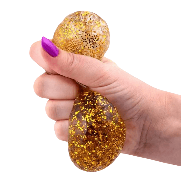 galaxy glitter ball being squeezed-fun fidgets