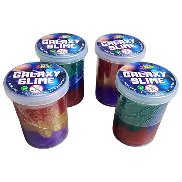 plastic tubs of galaxy slime-fun fidgets