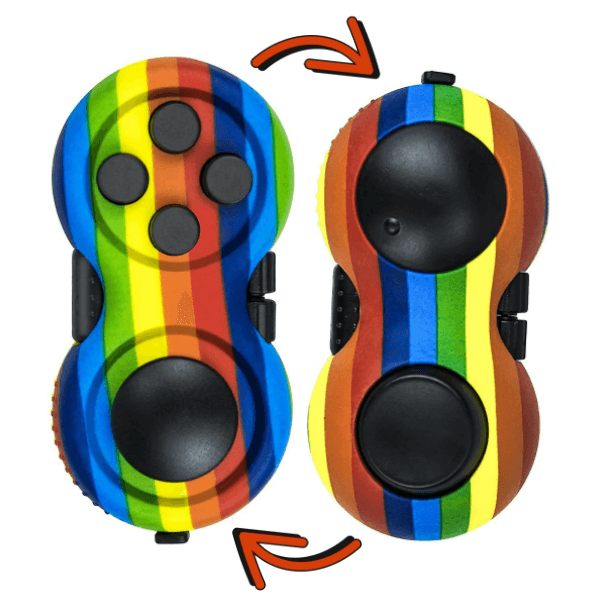 Game Controller Fidget with Lanyard showing both front and back-fun fidgets