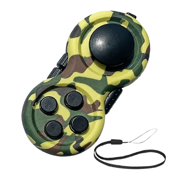 green camo Game Controller Fidget with Lanyard-fun fidgets