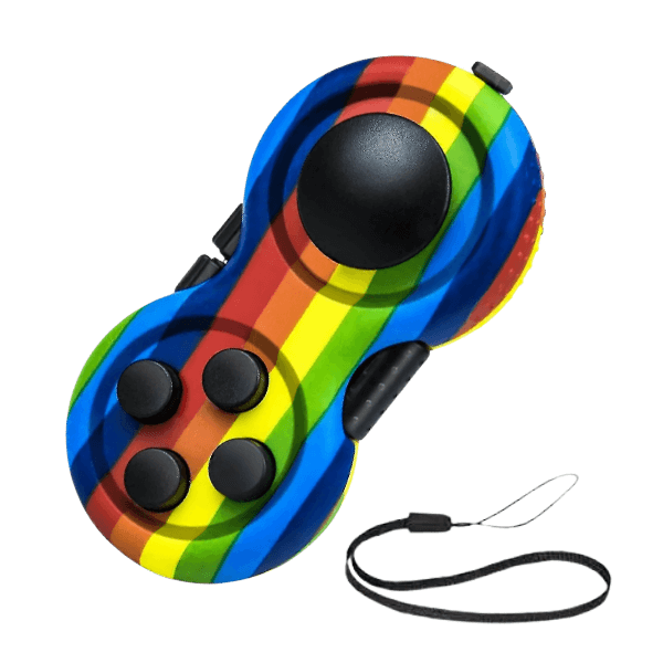 rainbow Game Controller Fidget with Lanyard-fun fidgets