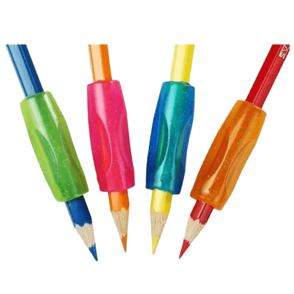 gel pencil grips shown on pencils-fun fidgets