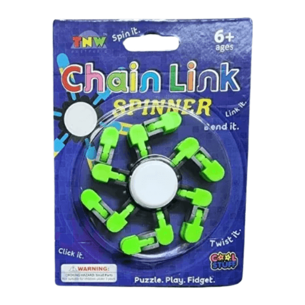 green chain link fidget spinner-fun fidgets