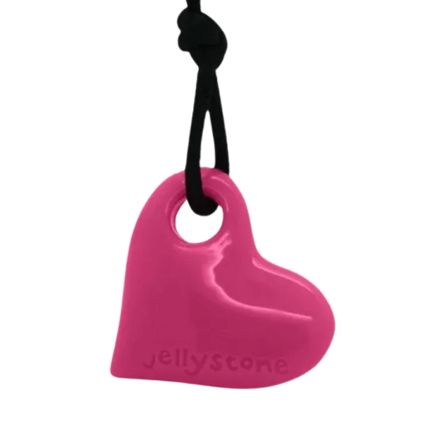 pink Heart Pendant Chew Necklace-fun fidgets