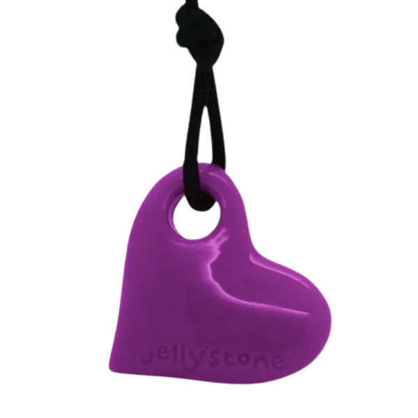 purple Heart Pendant Chew Necklace-fun fidgets
