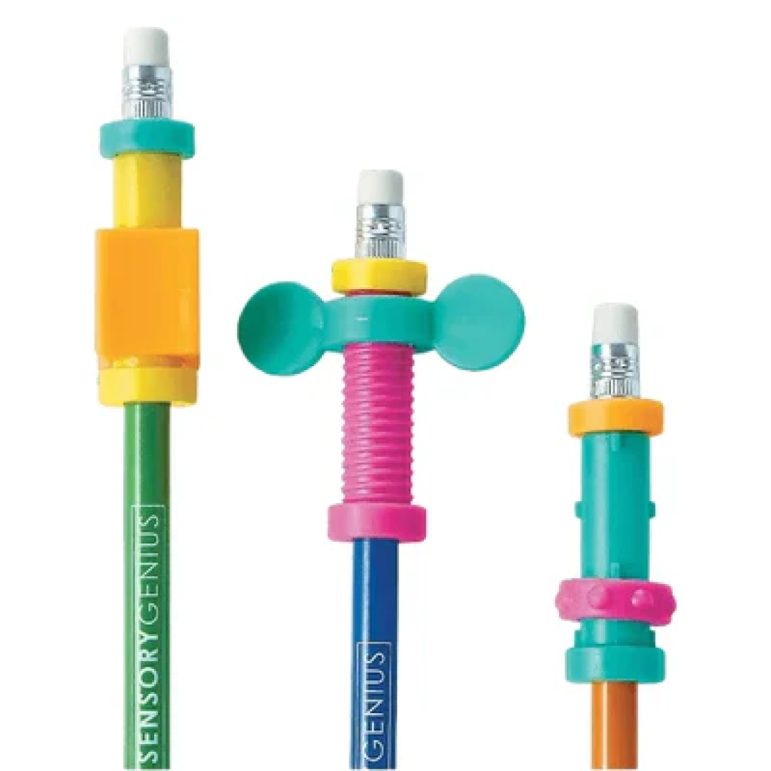 back to school ready collection image showing 3 pencils with pencil toppers-fun fidgets