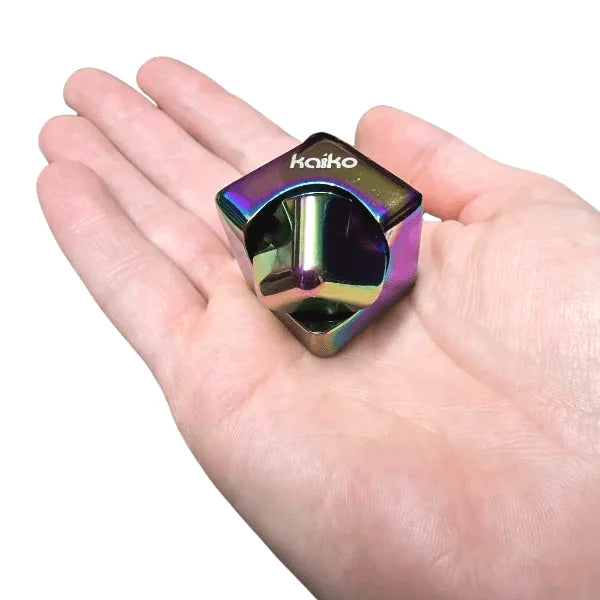 kaiko fidgets collection image featuring an oil slick spinning cube fidget-fun fidgets